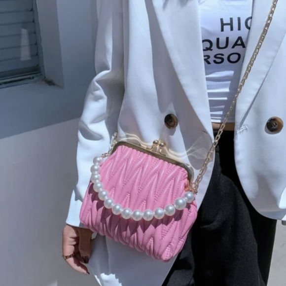 Pink Gold Chain Handbags